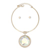 Choker Gold Formal Aurbo Round Radiant Pendant