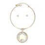 Choker Gold Formal Aurbo Round Radiant Pendant
