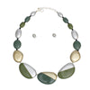 Beaded Green Matte Painted Graduated Necklace