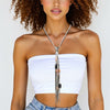 Tassel White and Black Snake Chain Bead Necklace