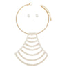 Choker Gold Pave Draped Pendant Set for Women