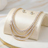 Tennis Style Shimmering Crystal Gold Necklace