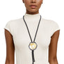 Bolo Necklace Black Stone Pearl Set for Women