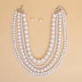 Pearl White 5 Strand Chunky Layered Necklace