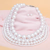 Pearl White 5 Strand Chunky Layered Necklace