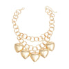 Chain Chunky Polished Gold Puffy Heart Necklace