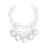 Chain Chunky Polished Silver Puffy Heart Necklace