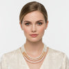 Glass Pearl Pink Cream Ombre 3 Strand Necklace