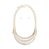 Bib High Shine Rigid Gold Plate Bling Necklace