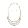 Bib High Shine Rigid Gold Plate Bling Necklace