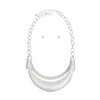 Bib High Shine Rigid Silver Plate Bling Necklace