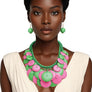 Dramatic Long Cord Disc Necklace Set