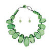 Toggle Chunky Green Bead Cord Tribal Necklace