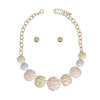 Chain Multi Heavy Duty Crinkle Metal Disc Necklace