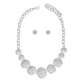 Chain Silver Heavy Duty Crinkle Metal Disc Necklace
