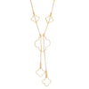 Negligee Long Gold Box Chain Quatrefoil Necklace