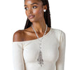 Pendant Silver Chain Charm Tassel Necklace Women