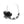 Graduated Pearl Black Fabric Flower Woven Necklace