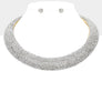 Collar Pave Clear Stone Torque Necklace for Women