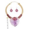 Collar Purple Large Resin Agate Slice Pendant Set