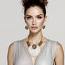Collar White Large Resin Agate Slice Pendant Set