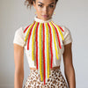 Bib Long Multi Wood Bead Fringe Global Necklace