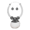 Pendant White Druzy Stone Wire Tribal Necklace