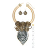 Pendant Black Resin Leaf Wire Tribal Necklace