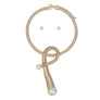 Pendant Handmade Coiled Gold Pearl Loop Necklace