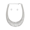 Collar Silver Spring Chain Pearl Filled Necklace