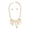 Bib Gold Sculptural Silhouette Glam Bar Necklace