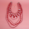 DST Sorority Red White 7 Strand Pearl Necklace