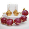 Collar Red Galactic Bead Gold Chain Necklace