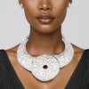 Bib Silver Warrior Chic Armor Plate Disc Necklace