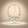Bib Chunky Aurbo Crystal Pearl Evening Necklace