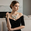 Bib Chunky Aurbo Crystal Pearl Evening Necklace