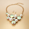 Bib Chunky Aurbo Crystal Pearl Evening Necklace