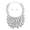 Bib Opulent Ball Bead Silver Chainmaille Necklace