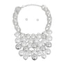 Bib Opulent White Pearl Silver Chainmaille Necklace
