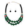Beaded Green Stone Ethnic Chic Layered Necklace