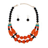 Beaded Orange Stone Ethnic Chic Layered Necklace