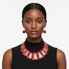 Bib Red Resin and Silver Confetti Large Necklace