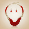Bib Transparent Red Melted Design Necklace