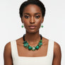Beaded Green Chunky Mixed Bead Tribal Necklace