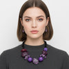 Beaded Purple Chunky Mixed Bead Tribal Necklace