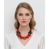 Beaded Red Chunky Mixed Bead Tribal Necklace