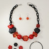 Beaded Red Chunky Mixed Bead Tribal Necklace