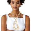 Pendant XL Gold Melted Metal Abstract Necklace