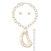 Pendant XL Gold Melted Metal Abstract Necklace