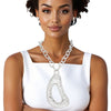 Pendant XL Silver Melted Metal Abstract Necklace